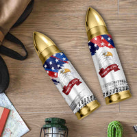 Happy 4th Of July Bullet Tumbler USA American Flag Bald Eagle Patriotic Red White Blue
