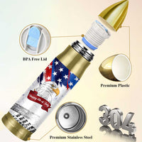 Happy 4th Of July Bullet Tumbler USA American Flag Bald Eagle Patriotic Red White Blue