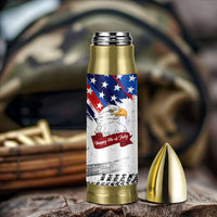 Happy 4th Of July Bullet Tumbler USA American Flag Bald Eagle Patriotic Red White Blue