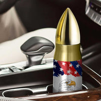 Happy 4th Of July Bullet Tumbler USA American Flag Bald Eagle Patriotic Red White Blue