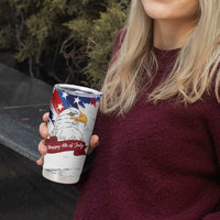 Happy 4th Of July Tumbler Cup USA American Flag Bald Eagle Patriotic Red White Blue