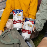 Happy 4th Of July Tumbler Cup USA American Flag Bald Eagle Patriotic Red White Blue