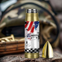 Happy 4th Of July Bullet Tumbler America Sunflower Flag American Patriotic Flower