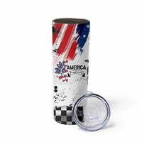Happy 4th Of July Skinny Tumbler America Sunflower Flag American Patriotic Flower