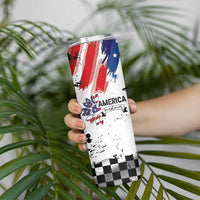 Happy 4th Of July Skinny Tumbler America Sunflower Flag American Patriotic Flower