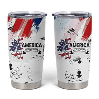 Happy 4th Of July Tumbler Cup America Sunflower Flag American Patriotic Flower