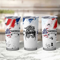 Happy 4th Of July Tumbler Cup America Sunflower Flag American Patriotic Flower