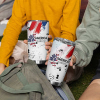 Happy 4th Of July Tumbler Cup America Sunflower Flag American Patriotic Flower