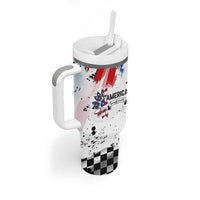 Happy 4th Of July Tumbler With Handle America Sunflower Flag American Patriotic Flower