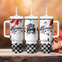 Happy 4th Of July Tumbler With Handle America Sunflower Flag American Patriotic Flower