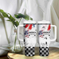 Happy 4th Of July Tumbler With Handle America Sunflower Flag American Patriotic Flower