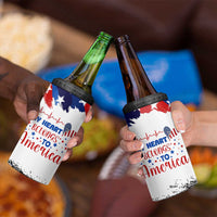 My Heart Belongs To America Patriotic 4 in 1 Can Cooler Tumbler 4th Of July Independence Day American Flag