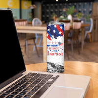 My Heart Belongs To America Patriotic Skinny Tumbler 4th Of July Independence Day American Flag