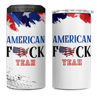 America Fck Yeah 4 in 1 Can Cooler Tumbler Funny Patriotic USA Flag American Patriot
