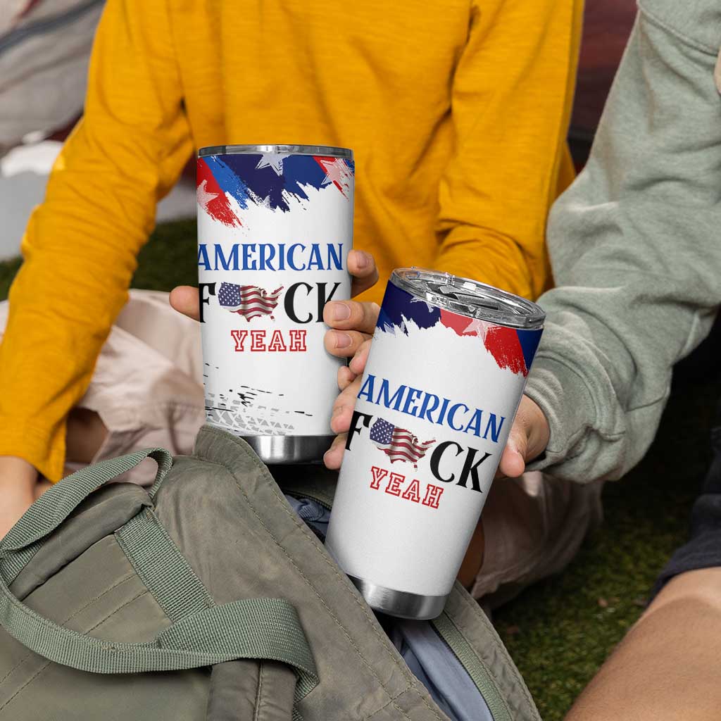America Fck Yeah Tumbler Cup Funny Patriotic USA Flag American Patriot