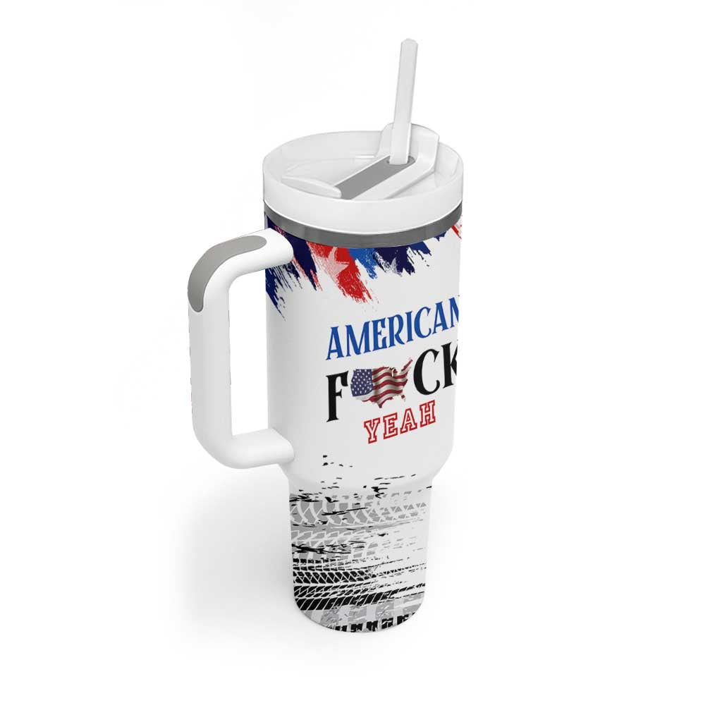 America Fck Yeah Tumbler With Handle Funny Patriotic USA Flag American Patriot