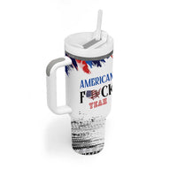America Fck Yeah Tumbler With Handle Funny Patriotic USA Flag American Patriot
