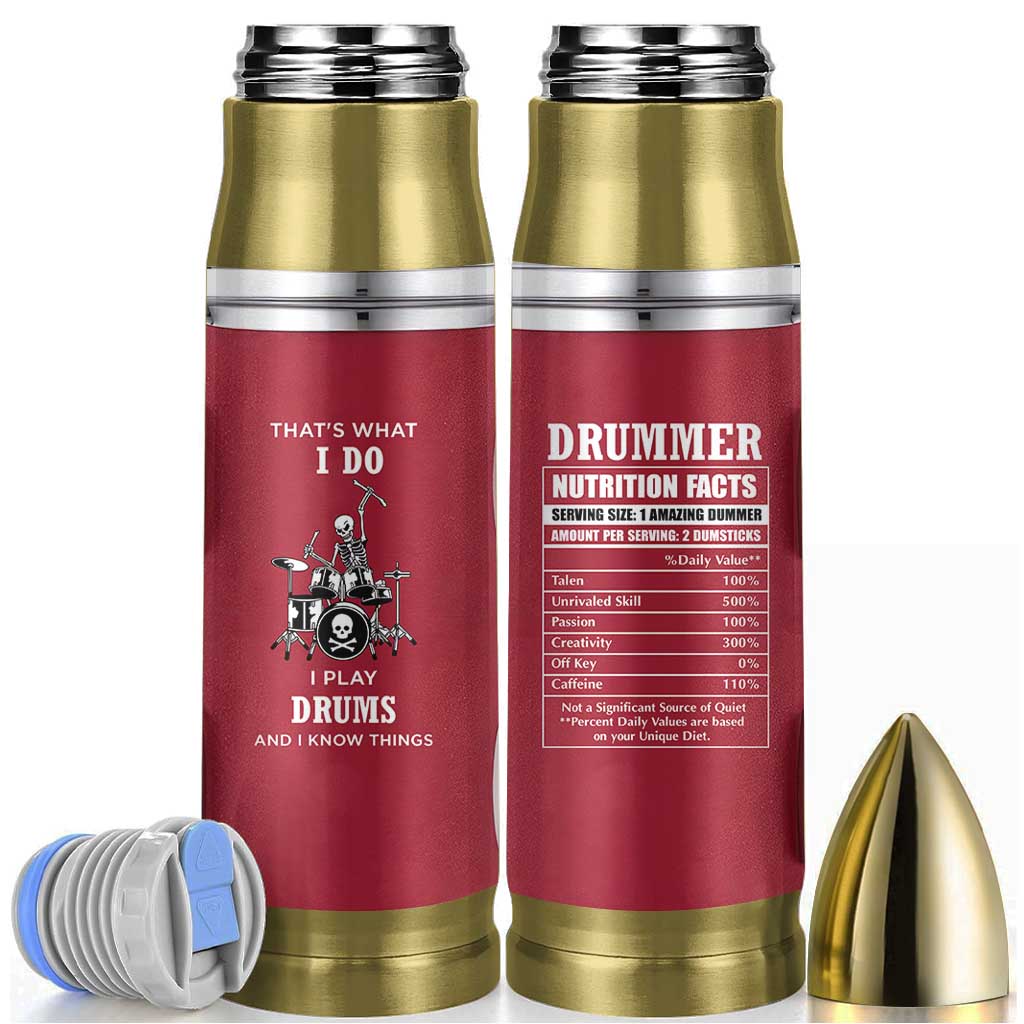 Skeleton Drummer Bullet Tumbler Thats What I Do I Play Drums Gifts For Drummers Percussionists