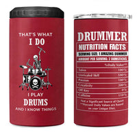 Skeleton Drummer 4 in 1 Can Cooler Tumbler Thats What I Do I Play Drums Gifts For Drummers Percussionists