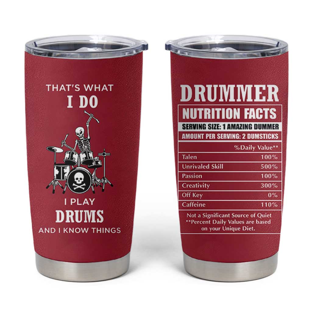 Skeleton Drummer Tumbler Cup Thats What I Do I Play Drums Gifts For Drummers Percussionists