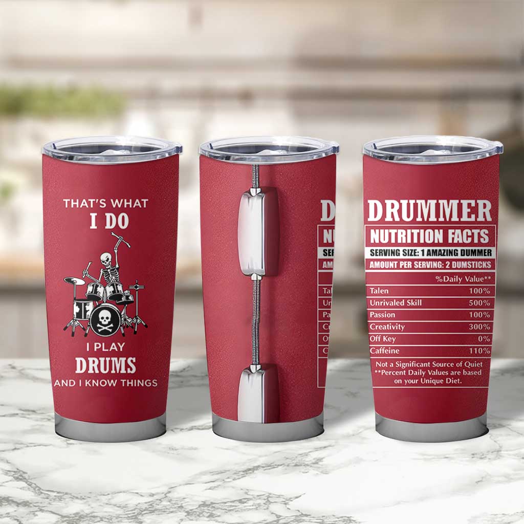 Skeleton Drummer Tumbler Cup Thats What I Do I Play Drums Gifts For Drummers Percussionists