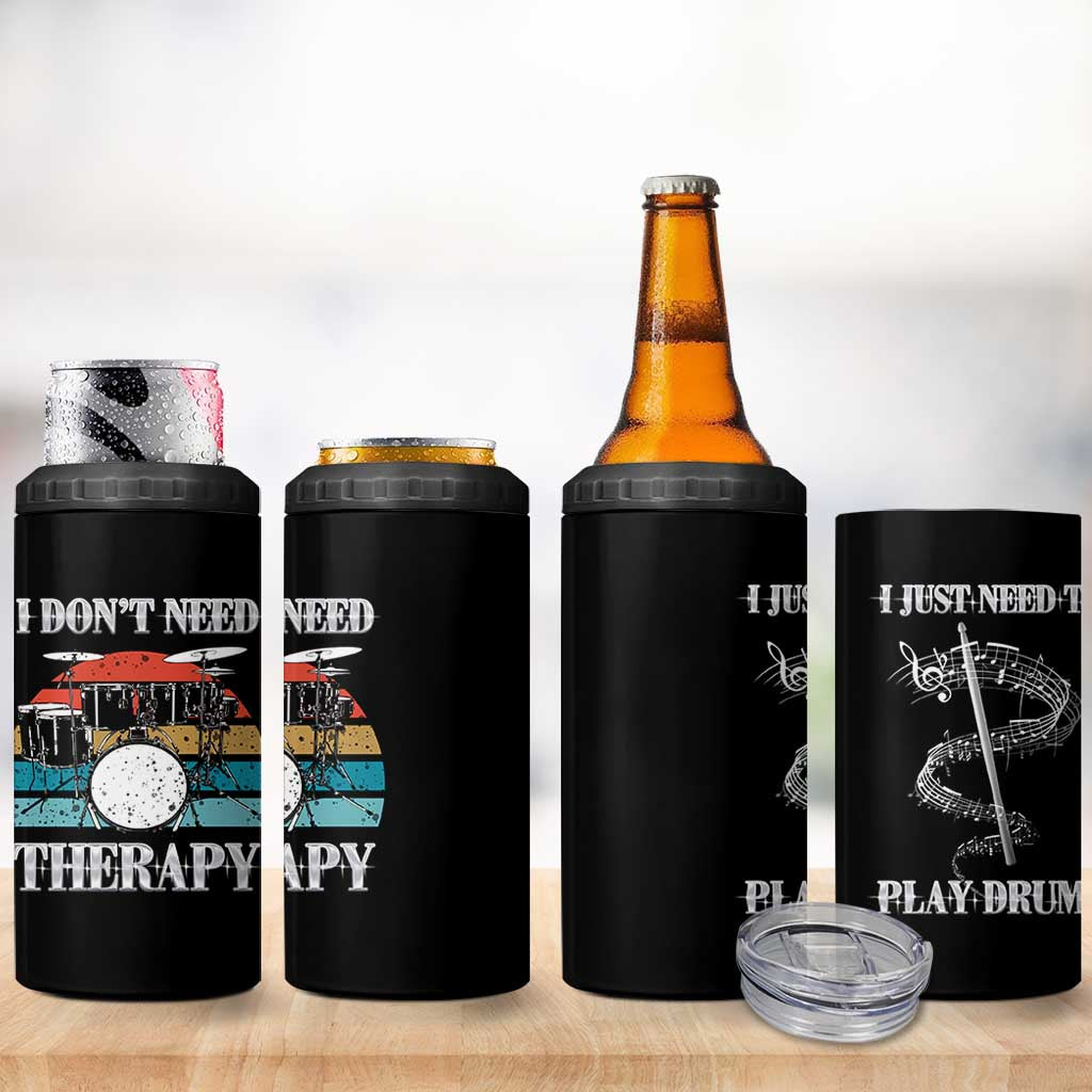 Drummer 4 in 1 Can Cooler Tumbler Retro Rock Music Lover Gift For Drummers