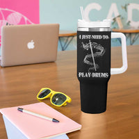 Drummer Tumbler With Handle Retro Rock Music Lover Gift For Drummers