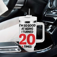 80th Birthday Tumbler With Handle Im So Good At Aging I Turned 20 4 Times 1946 80 Year Old Birthday