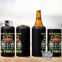 80th Birthday 4 in 1 Can Cooler Tumbler Turning 20 4 Times Retro 1946 80 Year Old Birthday