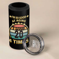 80th Birthday 4 in 1 Can Cooler Tumbler Turning 20 4 Times Retro 1946 80 Year Old Birthday