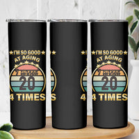 80th Birthday Skinny Tumbler Turning 20 4 Times Retro 1946 80 Year Old Birthday