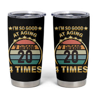 80th Birthday Tumbler Cup Turning 20 4 Times Retro 1946 80 Year Old Birthday