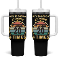 80th Birthday Tumbler With Handle Turning 20 4 Times Retro 1946 80 Year Old Birthday