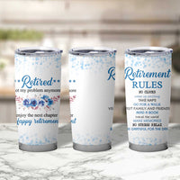 Retirement Gifts For Women Tumbler Cup Not My Problem Anymore Funny Retired Flowers Floral