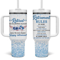 Retirement Gifts For Women Tumbler With Handle Not My Problem Anymore Funny Retired Flowers Floral