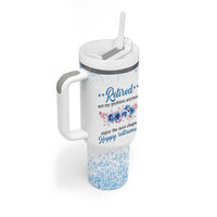 Retirement Gifts For Women Tumbler With Handle Not My Problem Anymore Funny Retired Flowers Floral