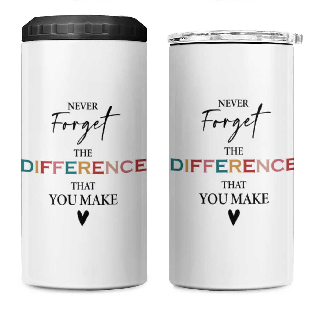 Thank You Gifts 4 in 1 Can Cooler Tumbler Never Forget The Difference You Make Appreciation Gift - Wonder Print Shop