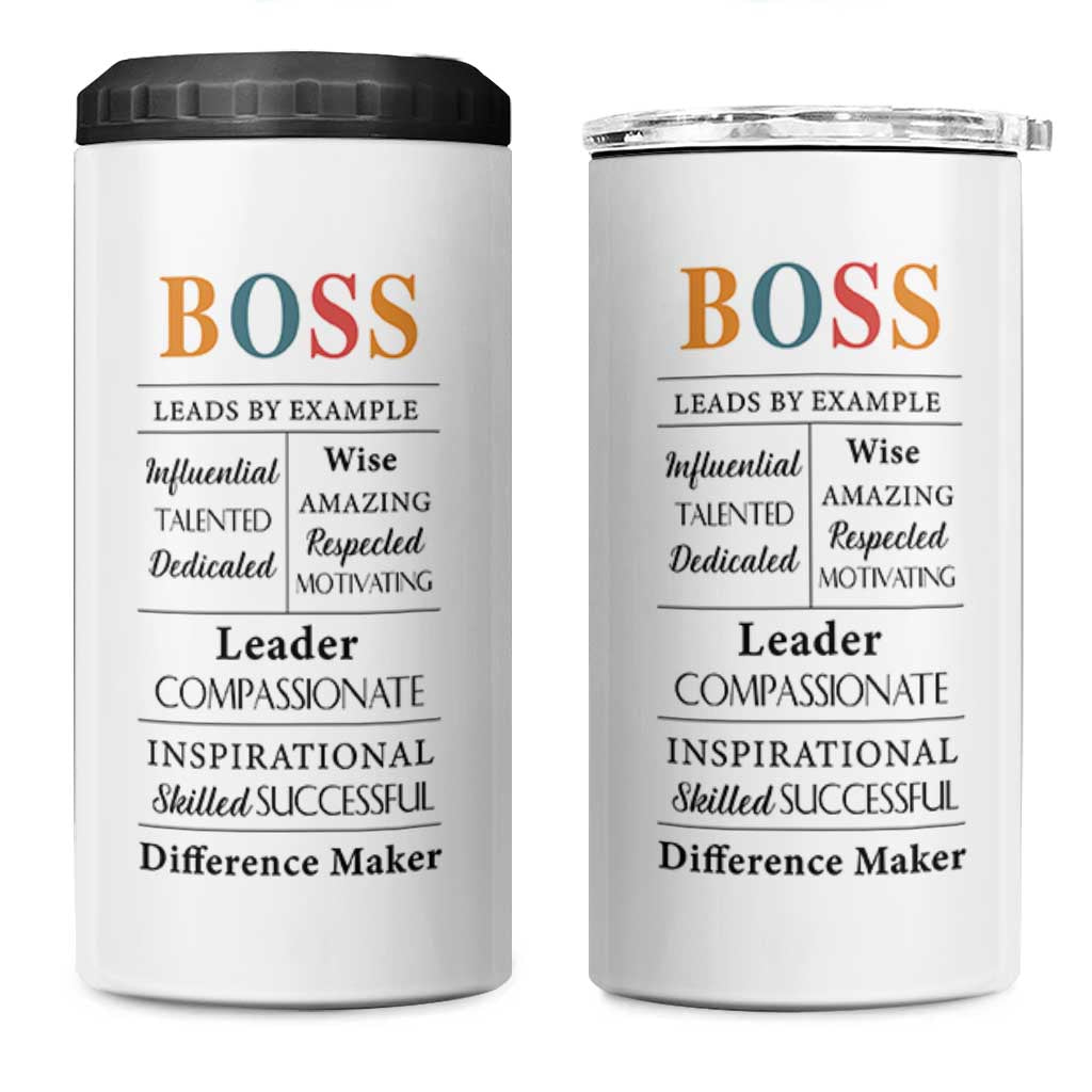 Thank You Gifts For Boss 4 in 1 Can Cooler Tumbler Leader Manager Office Coworker Funny Christmas Birthday Gift