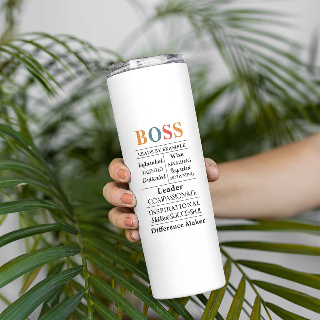 Thank You Gifts For Boss Skinny Tumbler Leader Manager Office Coworker Funny Christmas Birthday Gift