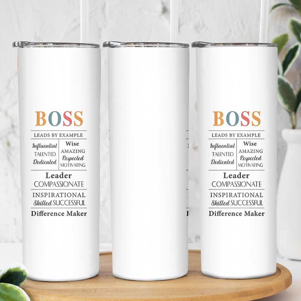 Thank You Gifts For Boss Skinny Tumbler Leader Manager Office Coworker Funny Christmas Birthday Gift