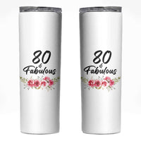 80 And Fabulous Skinny Tumbler 80th Birthday Gifts For Women Grandma Aunt Flower 1946 Present