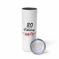 80 And Fabulous Skinny Tumbler 80th Birthday Gifts For Women Grandma Aunt Flower 1946 Present