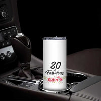80 And Fabulous Skinny Tumbler 80th Birthday Gifts For Women Grandma Aunt Flower 1946 Present