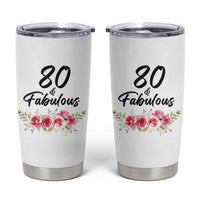 80 And Fabulous Tumbler Cup 80th Birthday Gifts For Women Grandma Aunt Flower 1946 Present