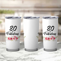 80 And Fabulous Tumbler Cup 80th Birthday Gifts For Women Grandma Aunt Flower 1946 Present