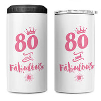 80 And Fabulous 4 in 1 Can Cooler Tumbler 80th Birthday Gifts For Women Grandma Aunt 1946 Present