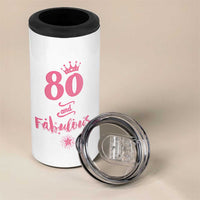 80 And Fabulous 4 in 1 Can Cooler Tumbler 80th Birthday Gifts For Women Grandma Aunt 1946 Present
