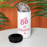 80 And Fabulous 4 in 1 Can Cooler Tumbler 80th Birthday Gifts For Women Grandma Aunt 1946 Present