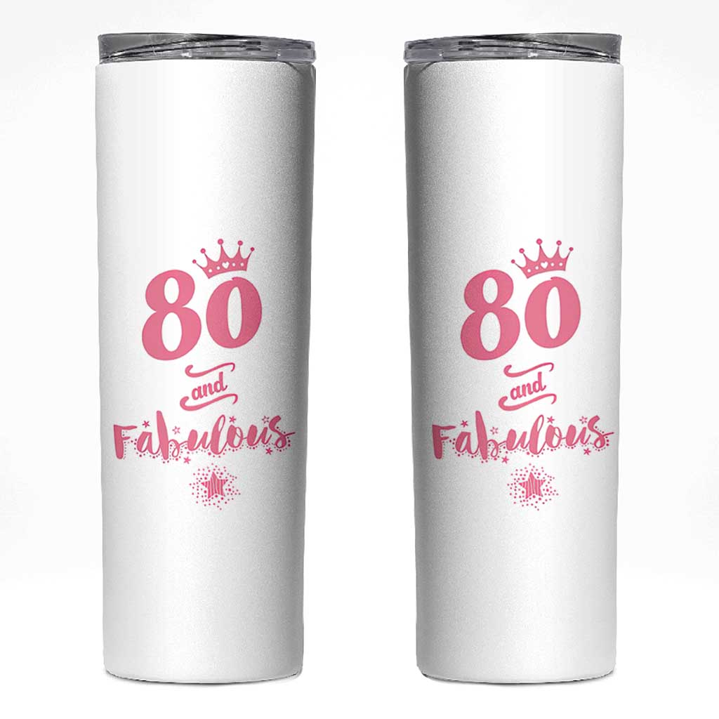 80 And Fabulous Skinny Tumbler 80th Birthday Gifts For Women Grandma Aunt 1946 Present