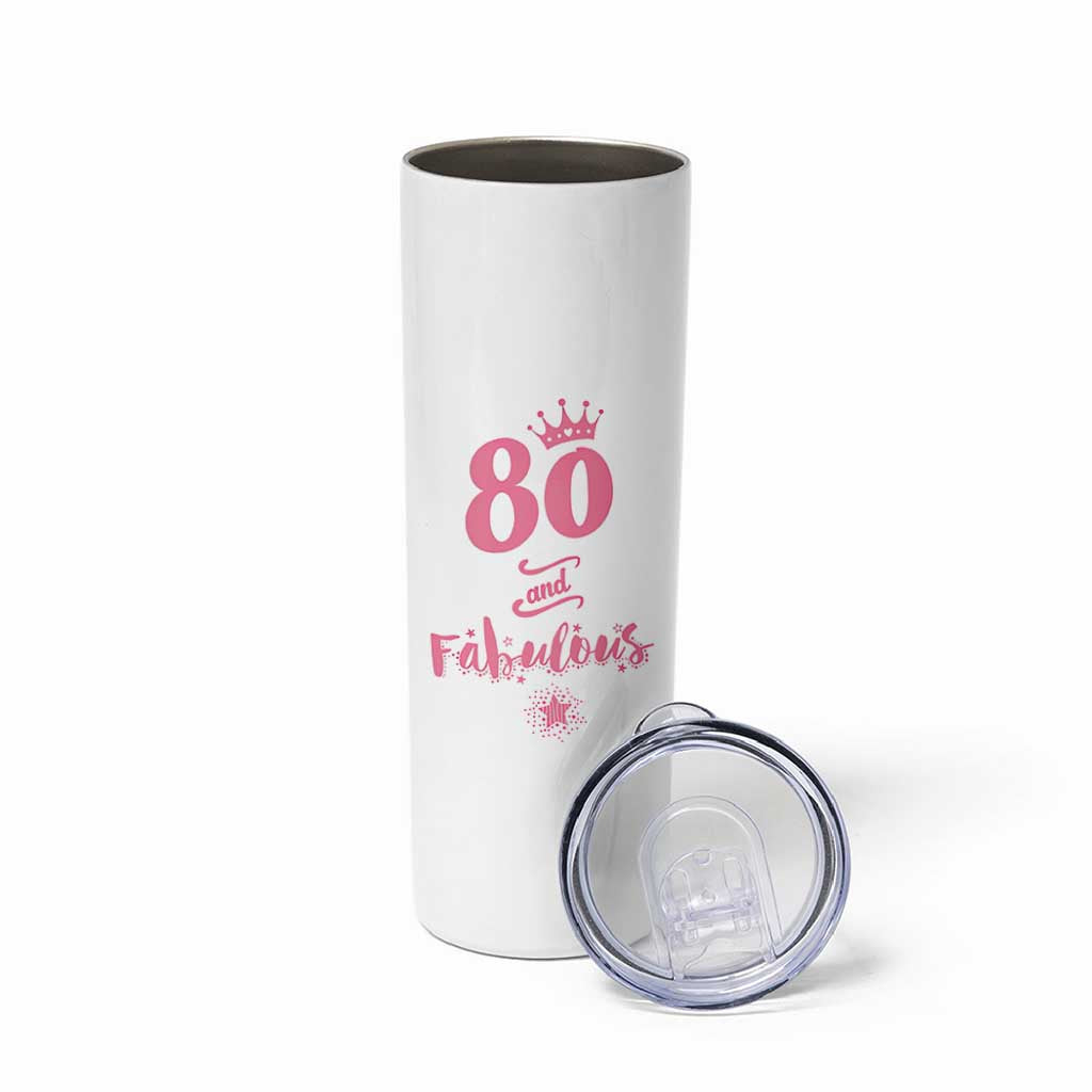 80 And Fabulous Skinny Tumbler 80th Birthday Gifts For Women Grandma Aunt 1946 Present